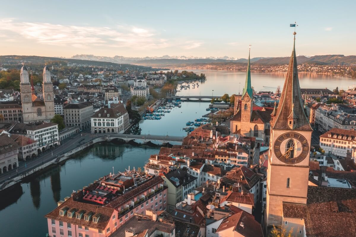 photograph of Zurich city