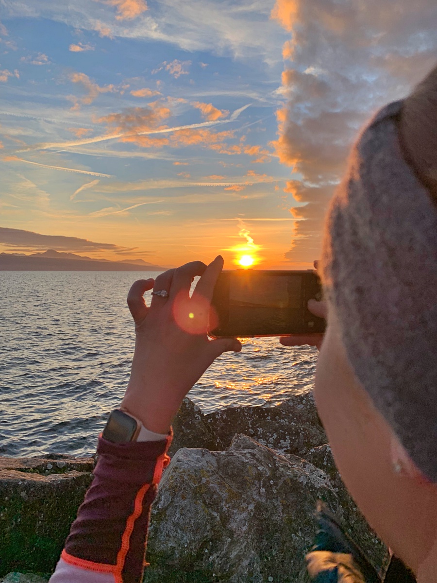 photographing the sunset